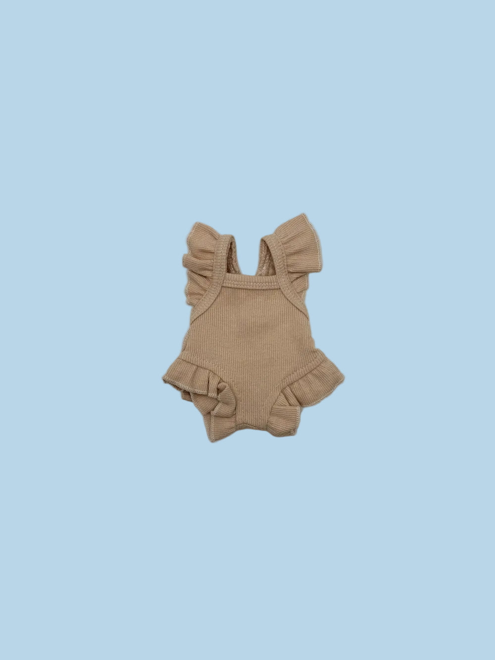 Oat Waffle Ruffle Romper Front