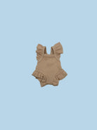 Oat Waffle Ruffle Romper Front