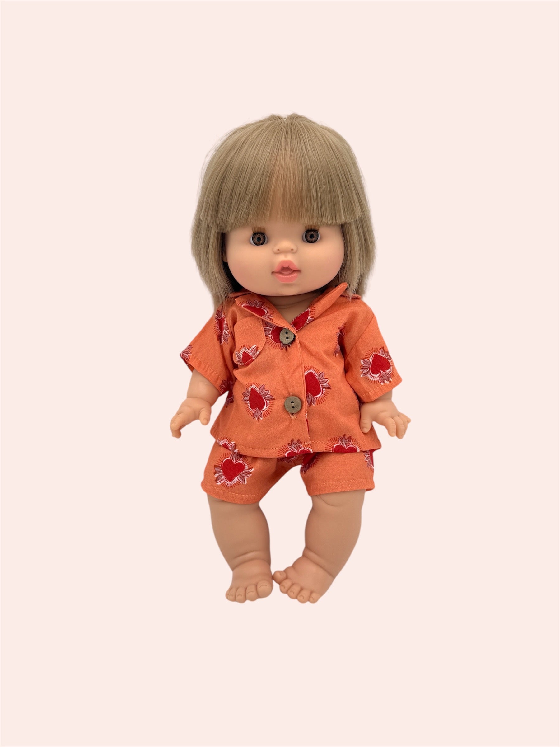 Orange Heart Pajama Set