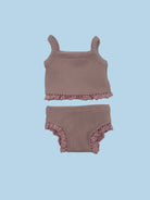 Cotton doll camisole bloomers set orchid pink tone-on-tone lace trim 13 inch universal fit