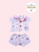 Pink-lined White Floral Pajama Set