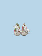 Doll sneakers pink green plaid canvas OEKO-TEX certified 13 inch working laces