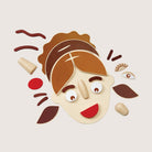 PlanToys Build a Face wooden toy with interchangeable facial features spread out