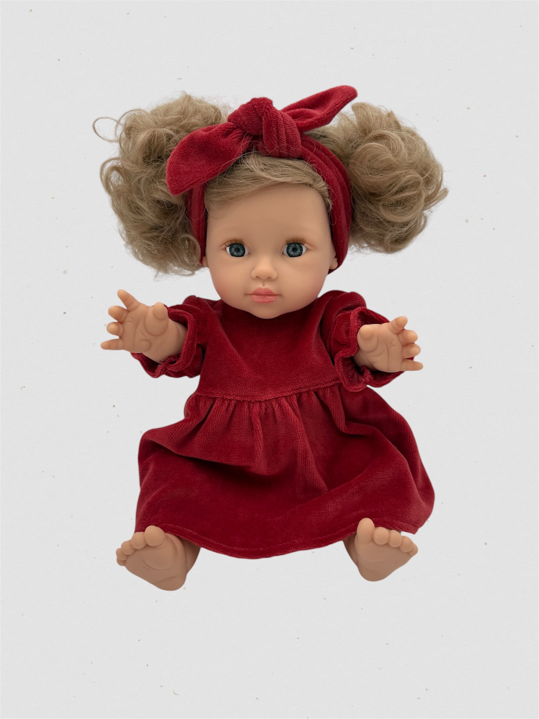 Red Velvet Dress with Headband