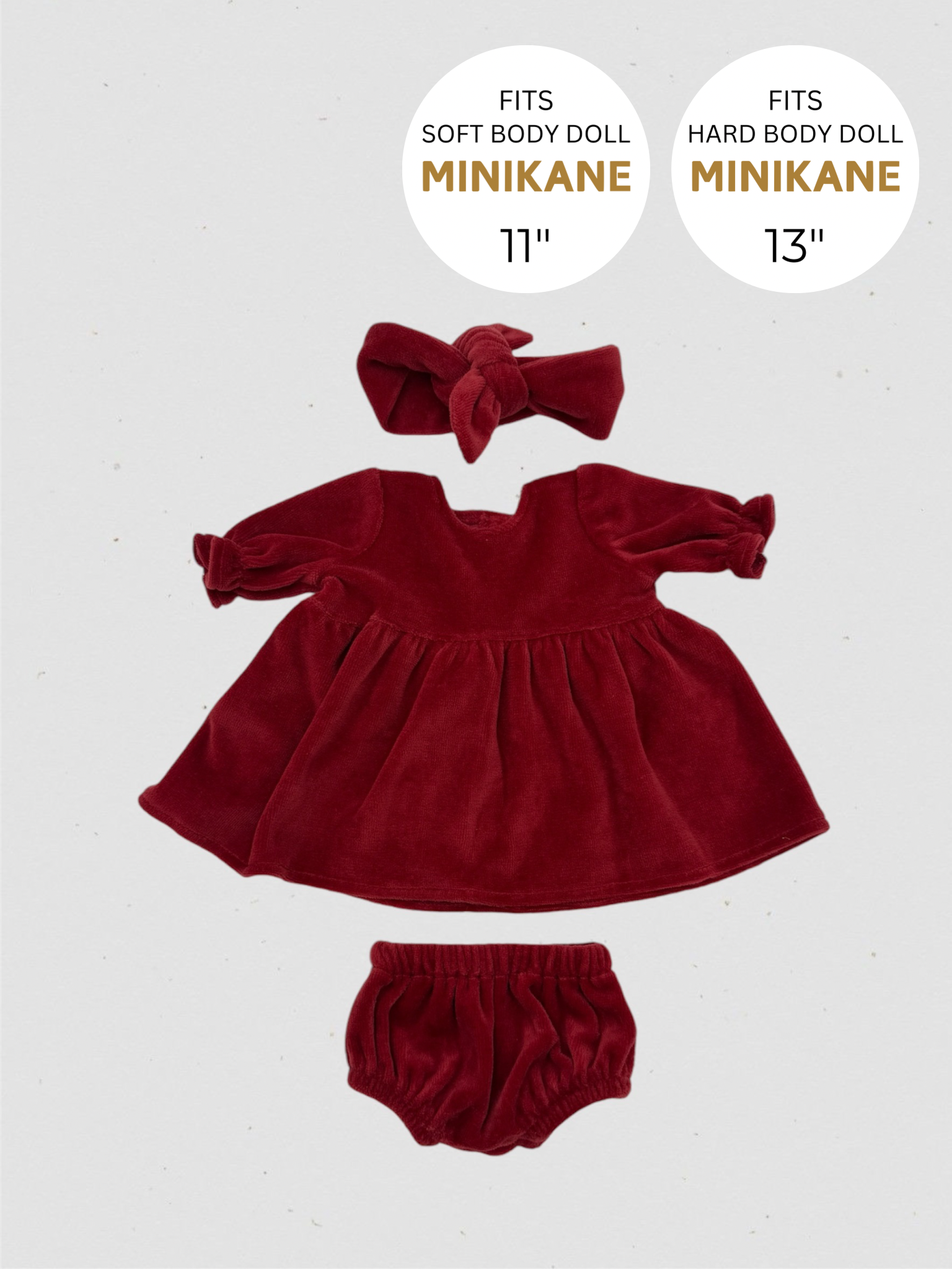 Red Velvet Dress with Headband