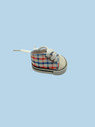Red plaid doll shoes canvas sneakers operational laces 13 inch Minikane quality
