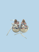 Red blue gingham high-top doll sneakers Minikane canvas construction 13 inch