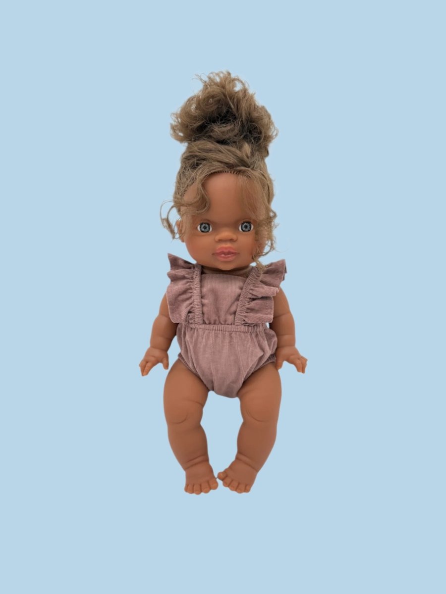 Doll clothing with smocking detail on bodice