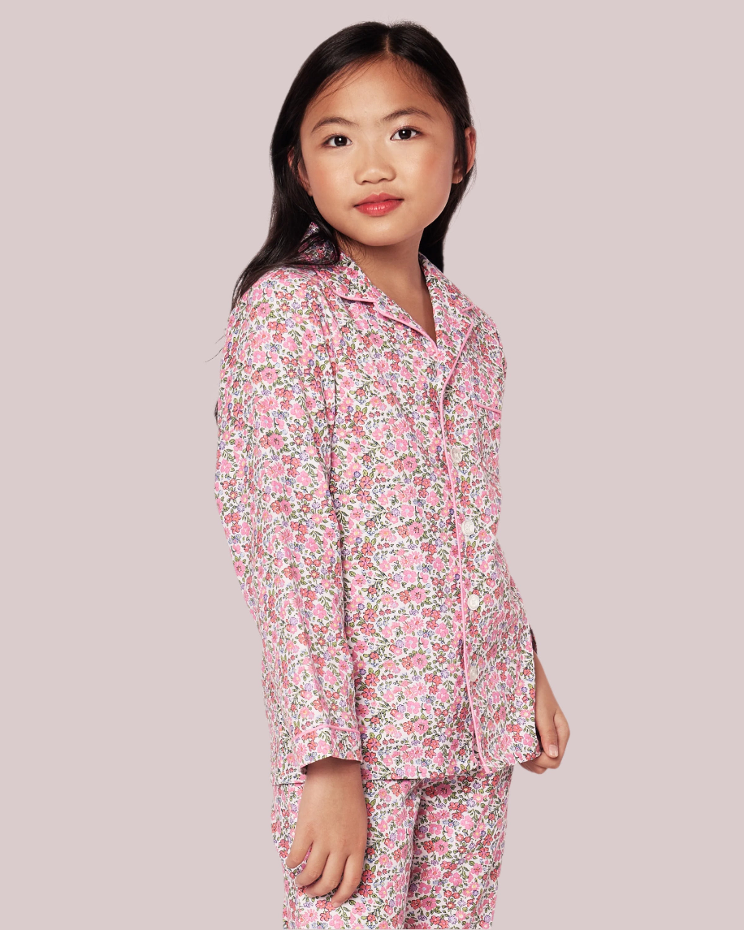 Breathable kids pajamas girls collection in pastel colors