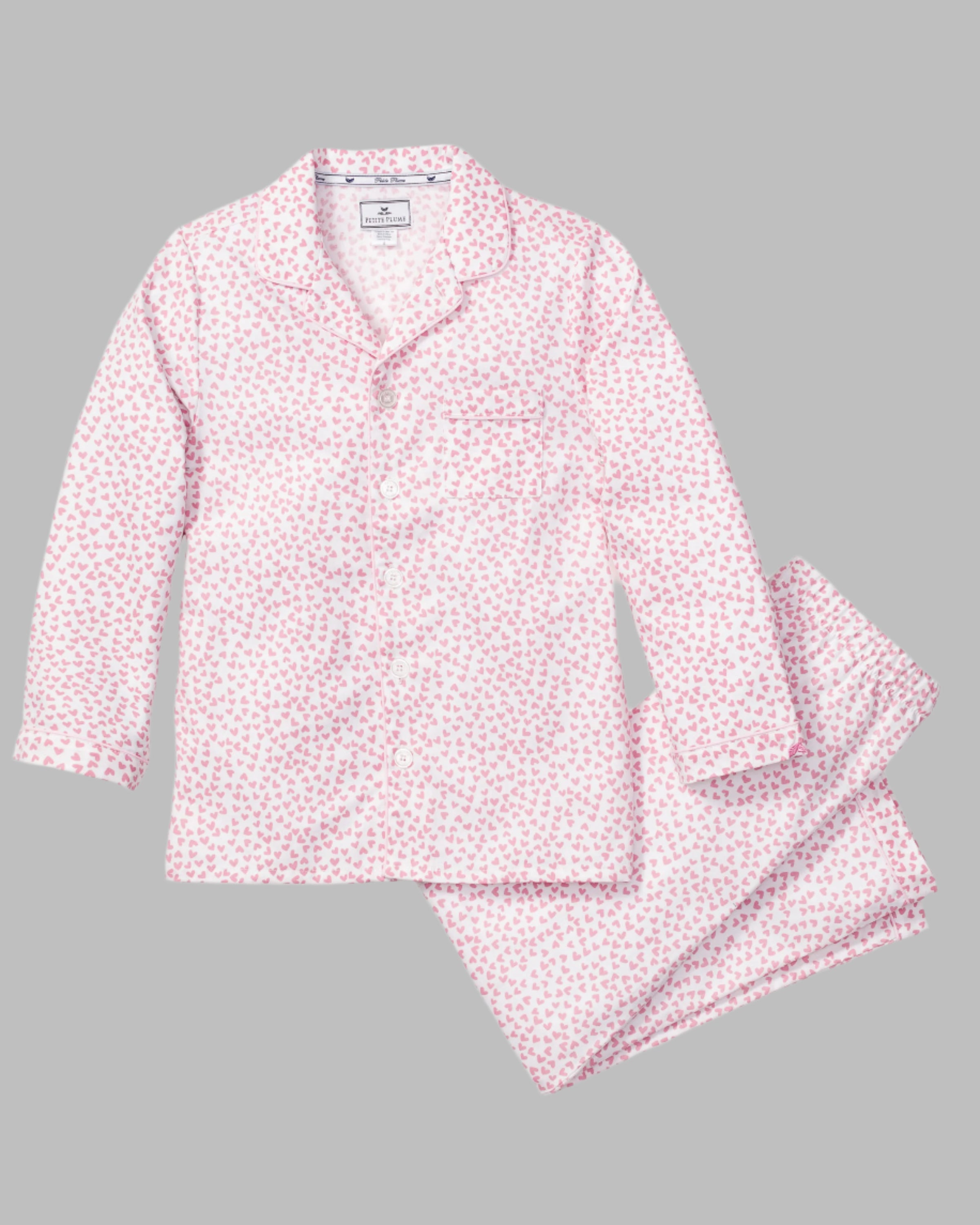 Kid's Twill Pajama Set in Sweethearts