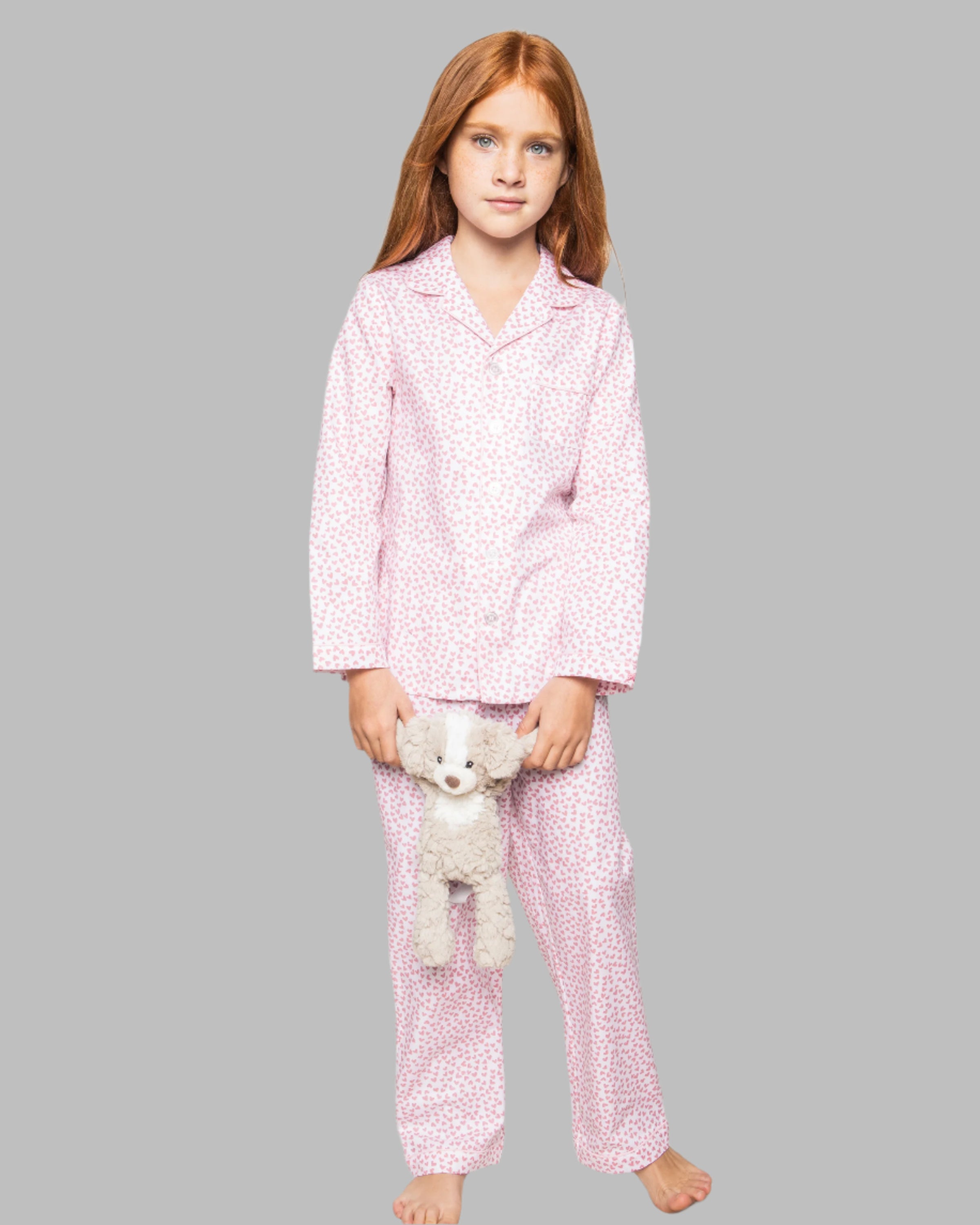 Kid's Twill Pajama Set in Sweethearts