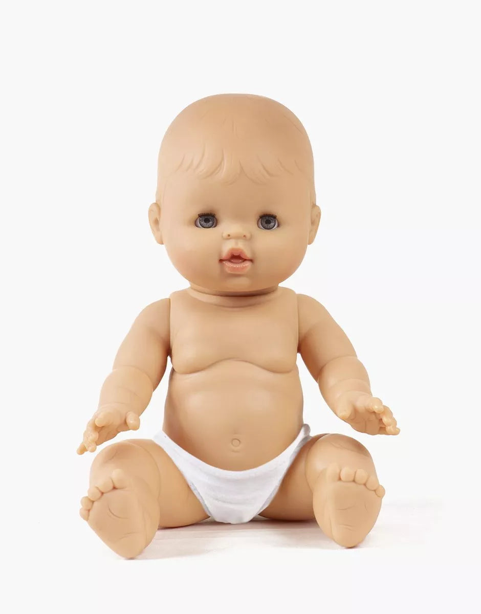 Minikane baby girl doll blue closing eyes anatomically correct 13 inch sleepy doll