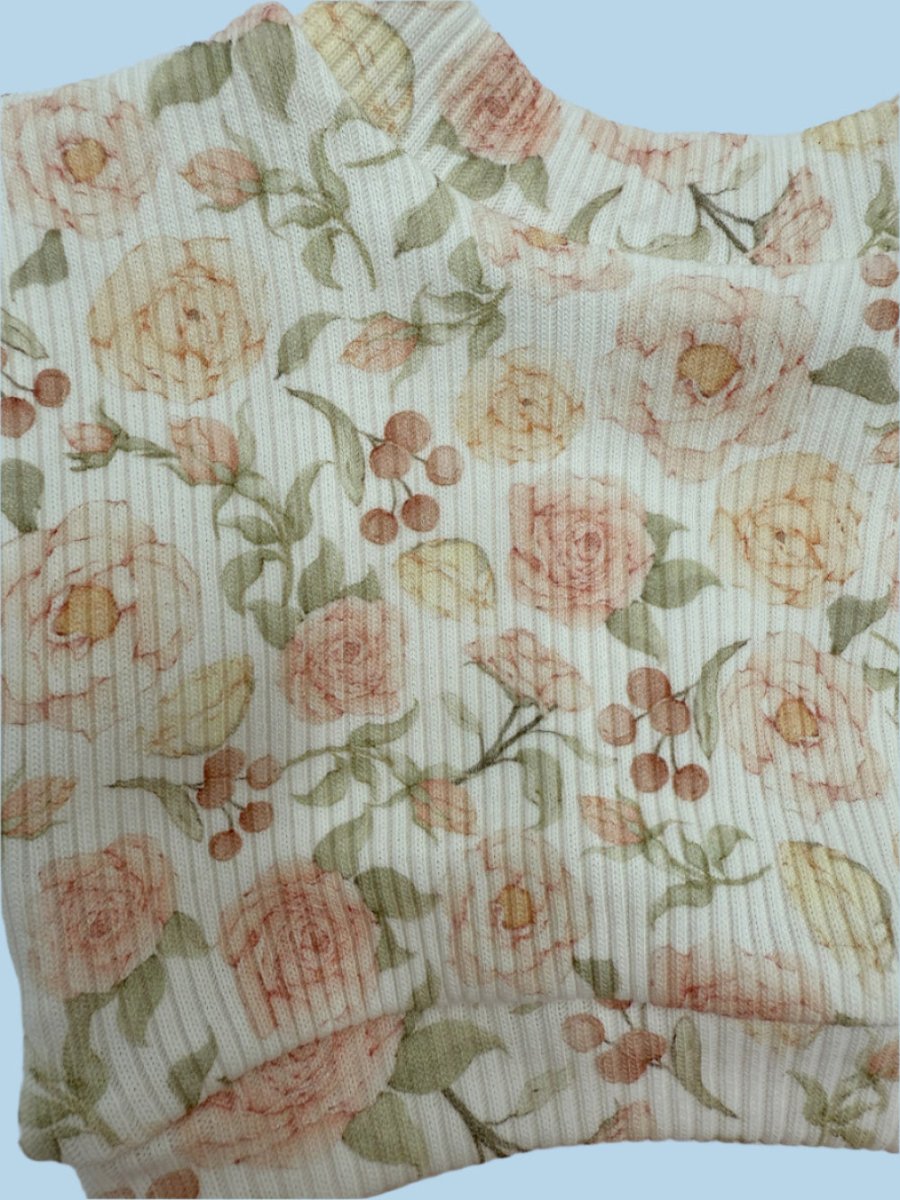 Short sleeve doll sweatshirt floral design with coordinating pink tutu