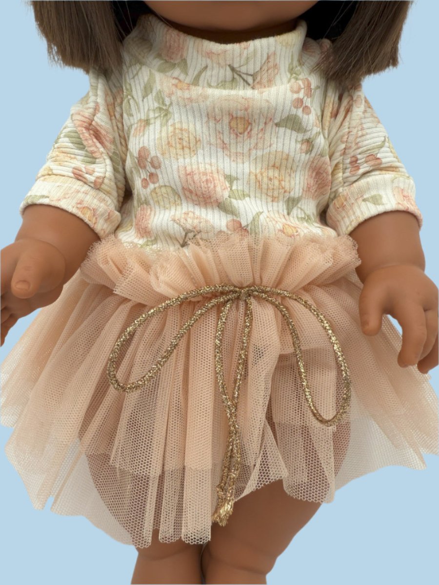 Comfortable doll clothes rose garden sweatshirt and tutu combination