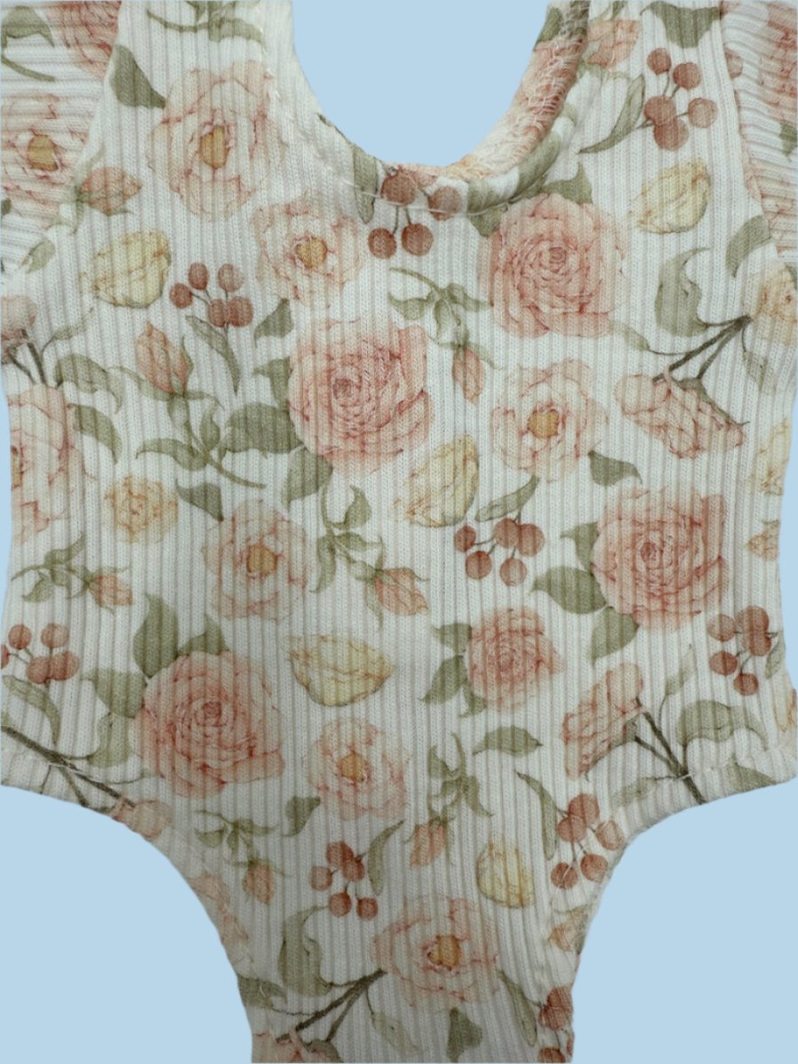 Pretend play doll outfit rose garden bodysuit with gold ribbon tutu