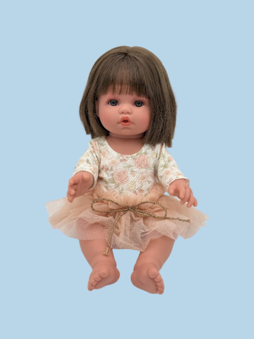 Quality doll clothes rose floral bodysuit and blush tutu set