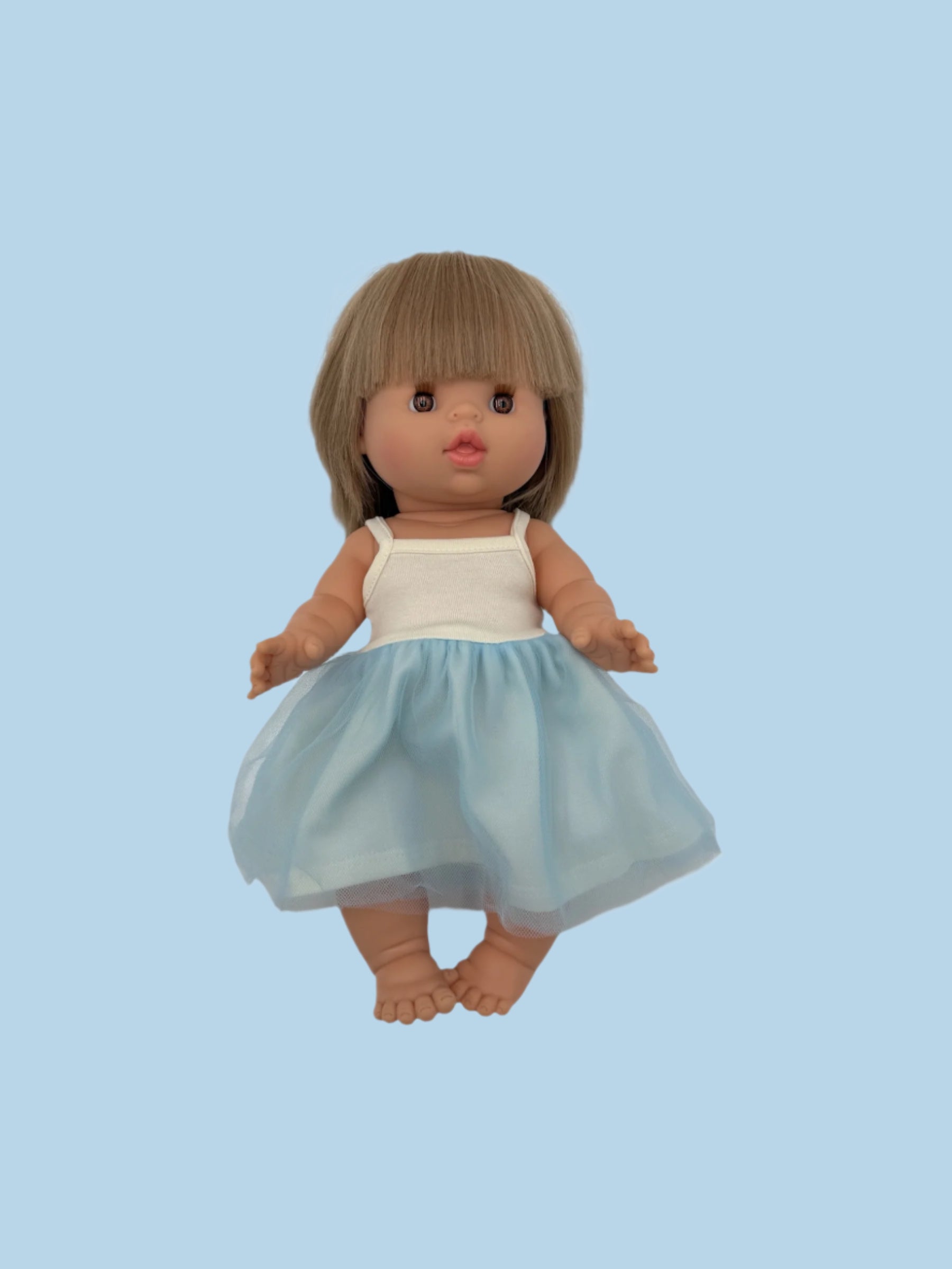 Tutu Dress - Ecru and Sky Blue