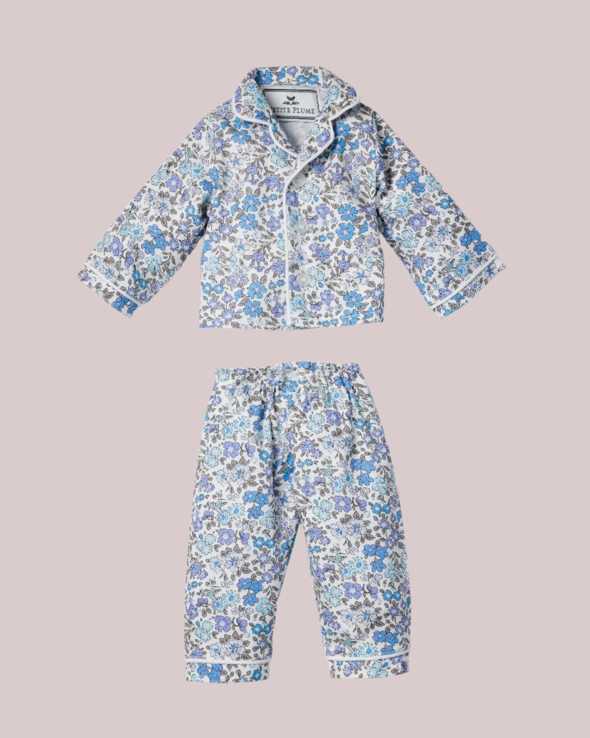 Twill Doll Pajamas in Fleur D'Azur