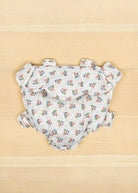 Verona Blues doll carrier with Italian-inspired floral print and comfortable scrunch straps for hands-free doll carrying