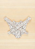 Back view of Verona Blues carrier showing blue floral bouquets with cherry accents and complete Mediterranean pattern