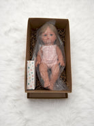 Vienna baby doll with blonde straight hair and European craftsmanship for realistic pretend play experiences