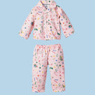 Vintage Sweets doll pajamas in pink candy print matching children's sleepwear for 18-inch dolls