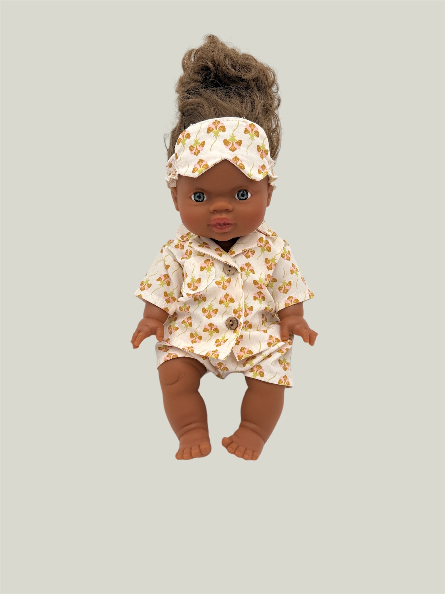 Yellow Lily with Mask Pajama Set