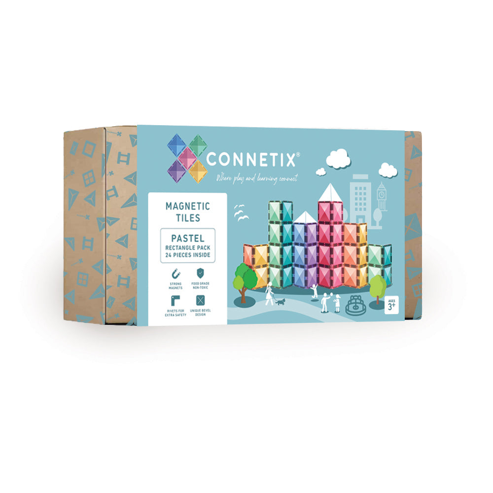 Connetix Tiles PASTEL 24 Piece Rectangle Pack – Playroom