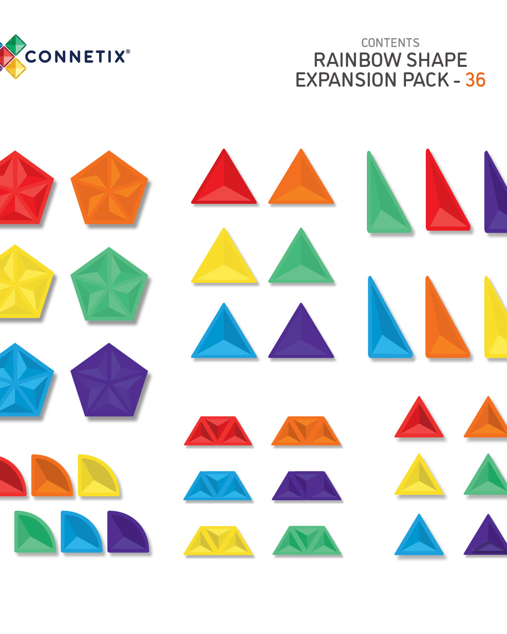 Connetix Tiles RAINBOW 36 Piece Expansion Pack