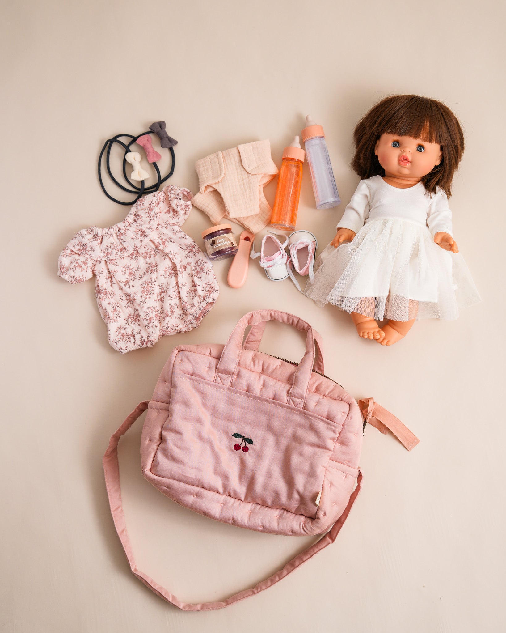 Doll Diaper Bag - Mahogany Rose