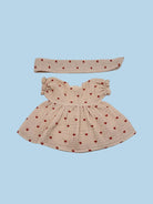 Cotton muslin dress set with matching fabric headband in vintage cottage style