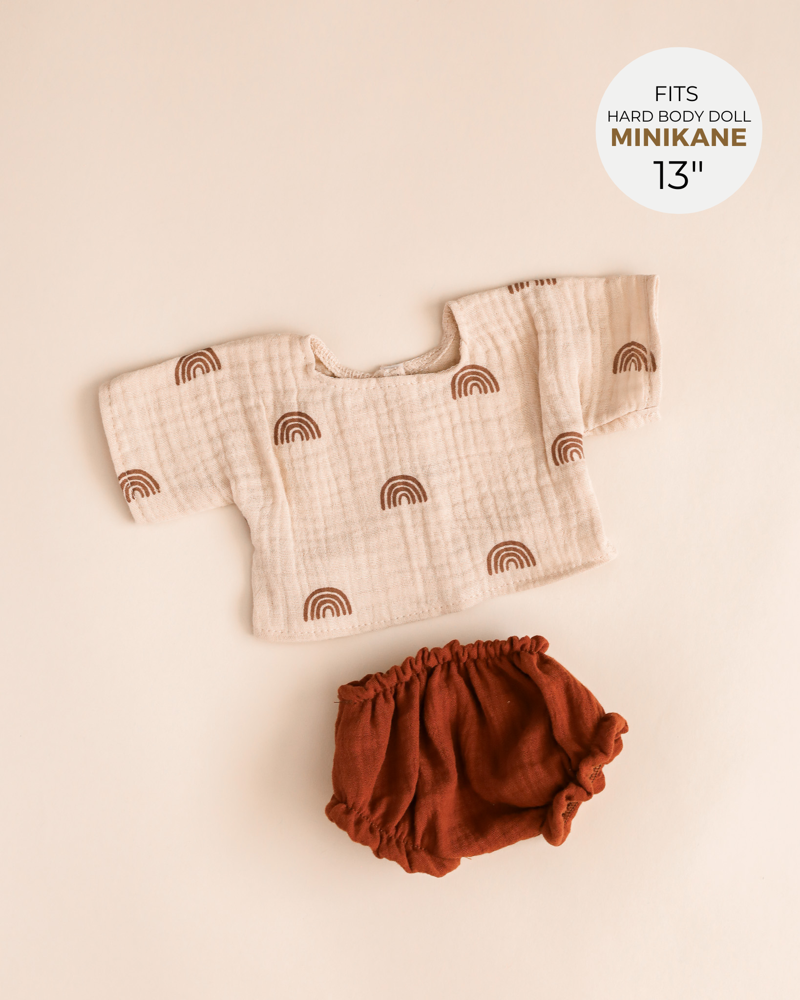 Minikane Doll Clothes | 2-Piece Doll Outfit - Retro Rainbows