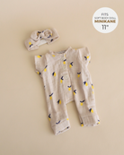 Minikane Doll Clothes | Soft Body Doll Jumpsuit with Headband - Lemons