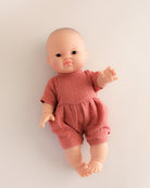 Minikane Doll Clothes | Doll Muslin Romper - Marsala