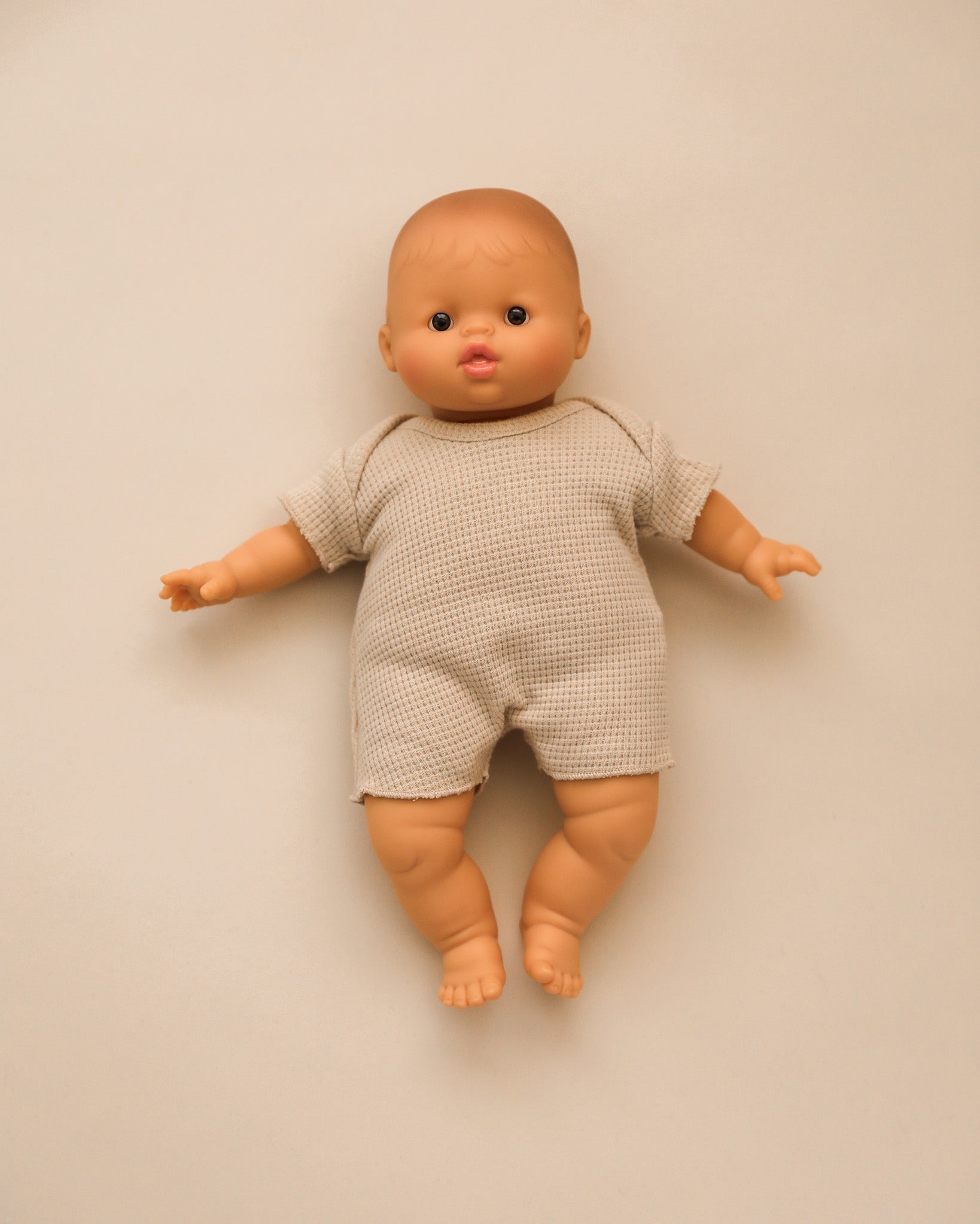 Minikane Doll Clothes | Soft Body Doll Cotton Romper - Linen