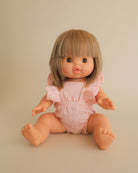 Minikane Doll Clothes | Doll Muslin Romper - Soft Pink