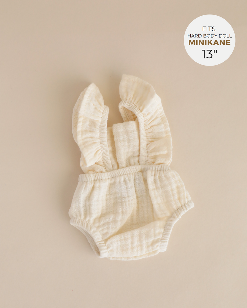 Minikane Doll Clothes | Doll Muslin Romper - White