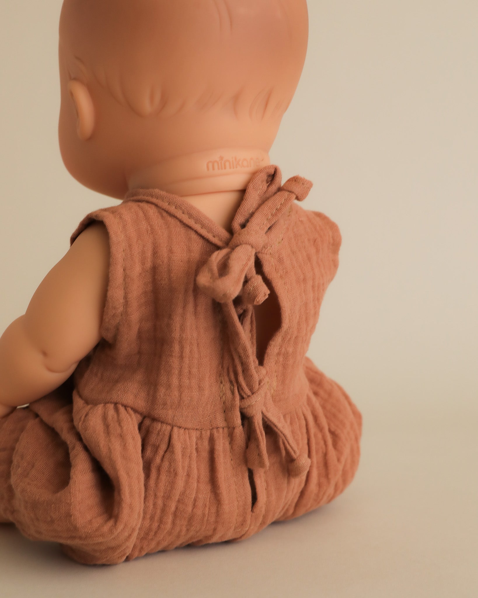 Minikane Doll Clothes | Doll Retro Muslin Romper - Brown