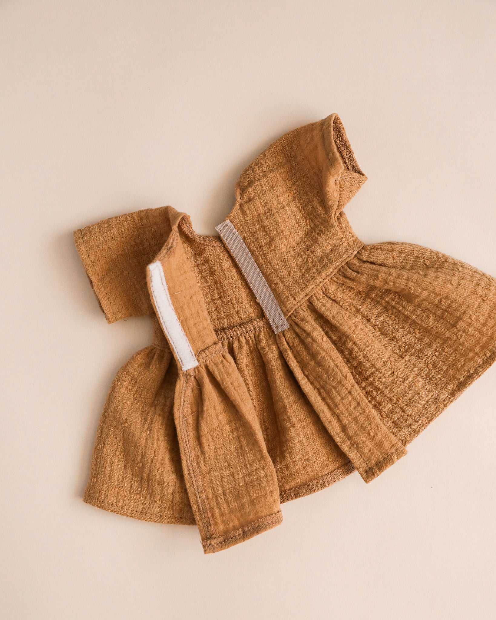 Minikane Doll Clothes | Doll Muslin Dress - Toffee