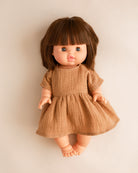 Minikane Doll Clothes | Doll Muslin Dress - Toffee