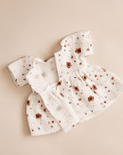 Minikane Doll Clothes | Doll Muslin Dress - Brown Flowers