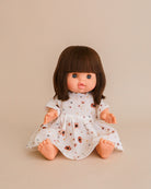 Minikane Doll Clothes | Doll Muslin Dress - Brown Flowers