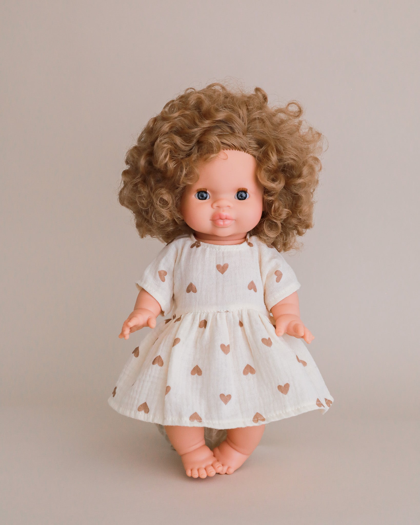 Minikane Doll Clothes | Doll Muslin Dress - Hearts