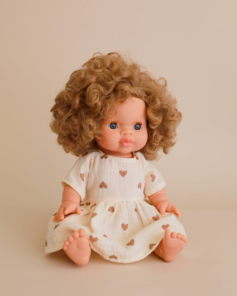 Minikane Doll Clothes | Doll Muslin Dress - Hearts