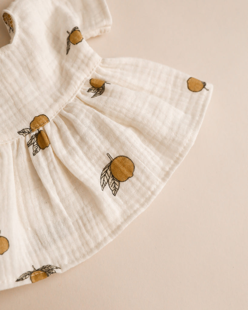 Minikane Doll Clothes | Doll Muslin Dress - Lemon