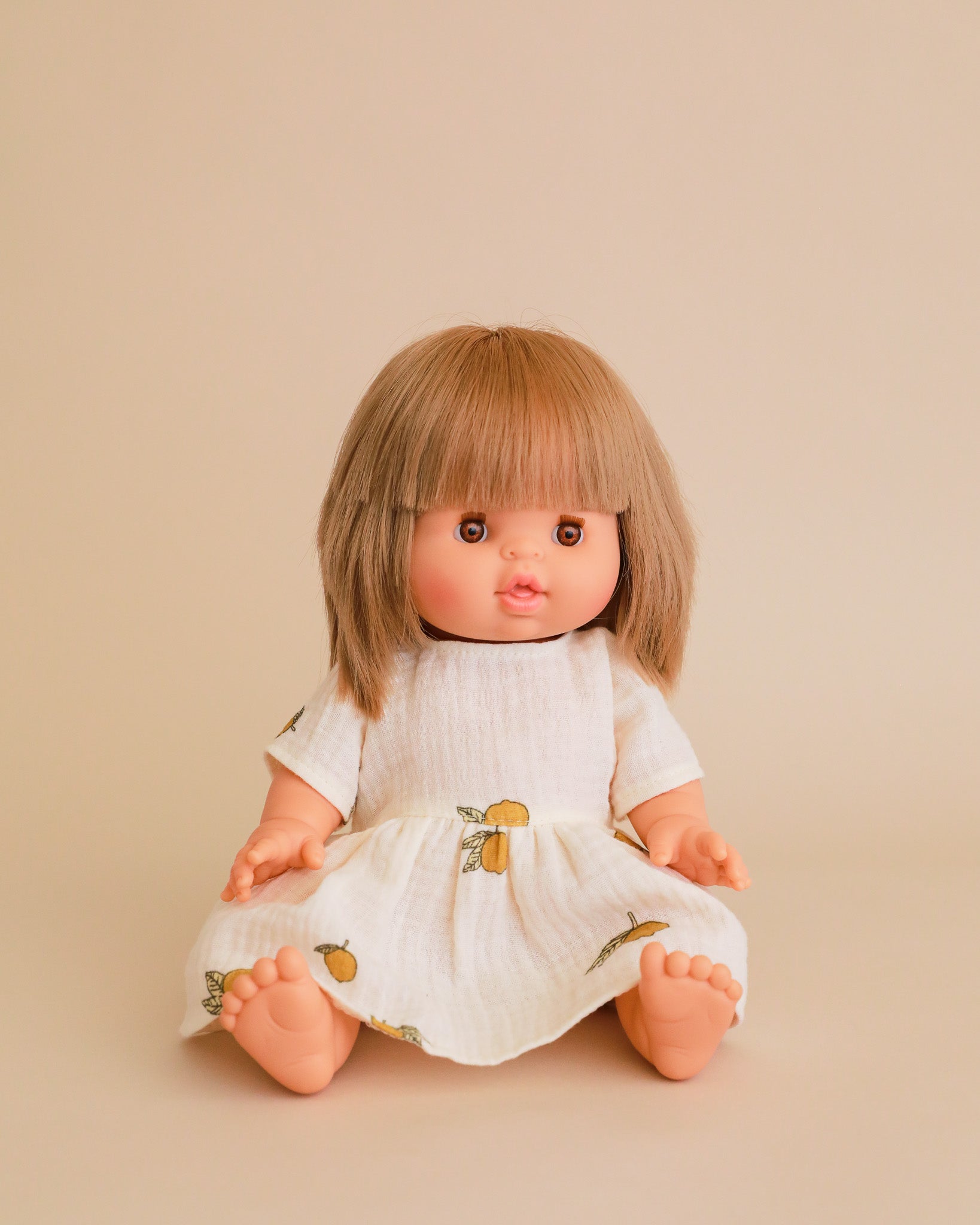 Minikane Doll Clothes | Doll Muslin Dress - Lemon