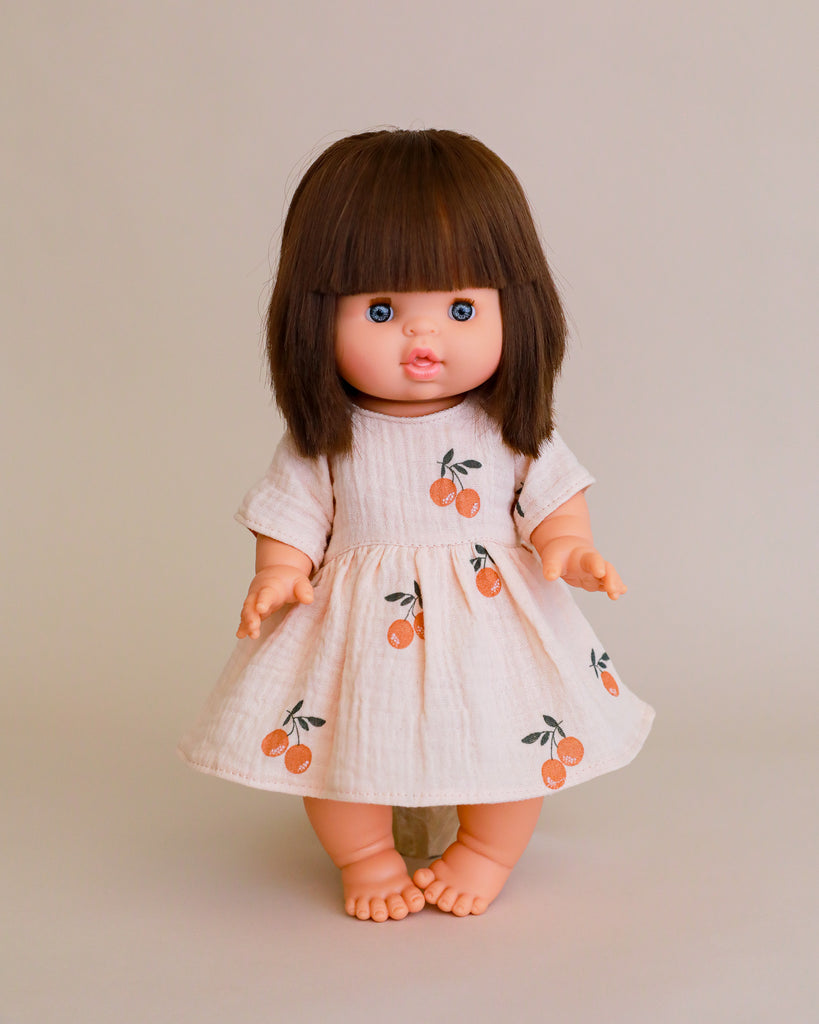 Minikane Doll Clothes | Doll Muslin Dress - Peaches