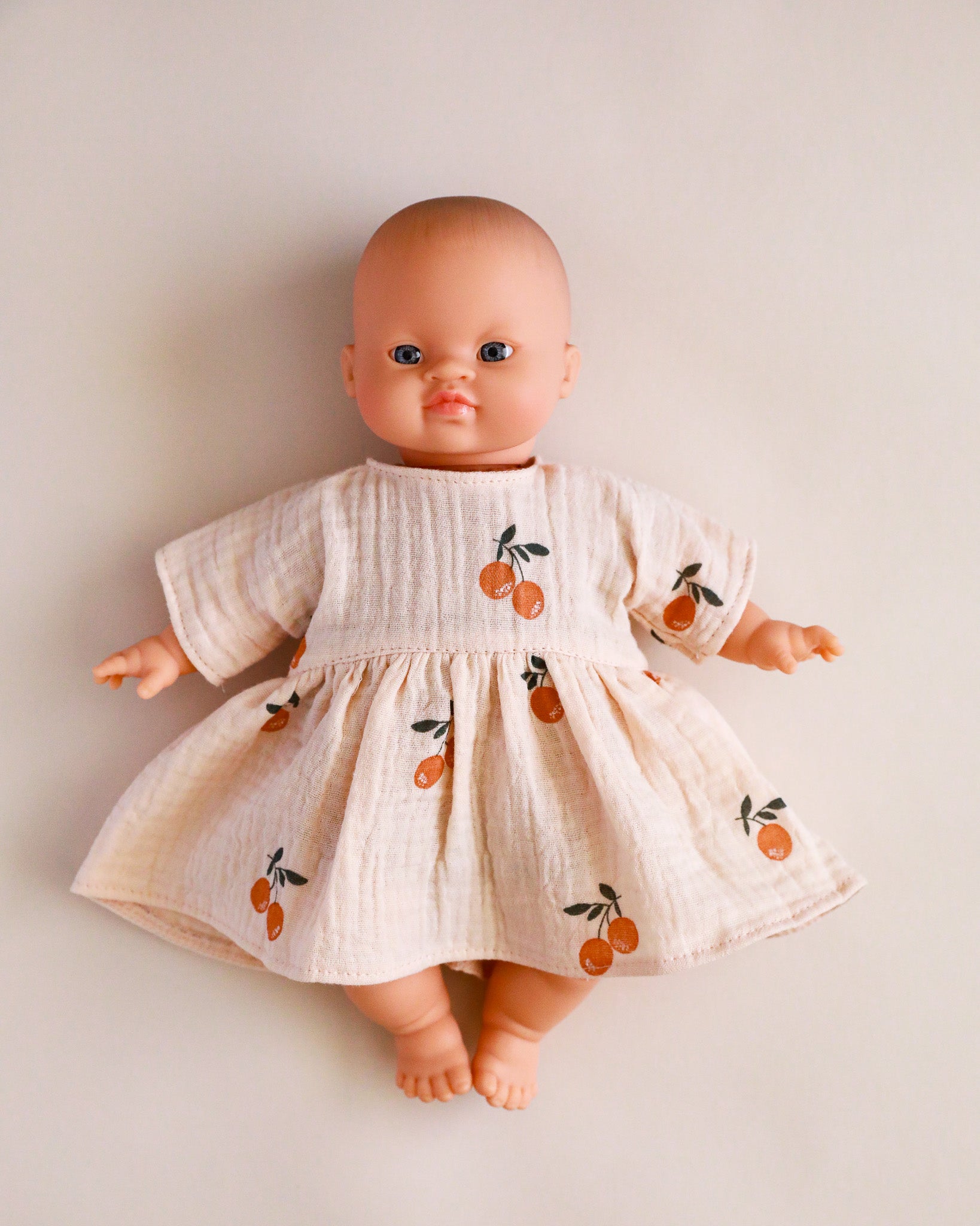Minikane Doll Clothes | Doll Muslin Dress - Peaches