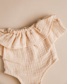 Minikane Doll Clothes | Doll Muslin Romper - Beige