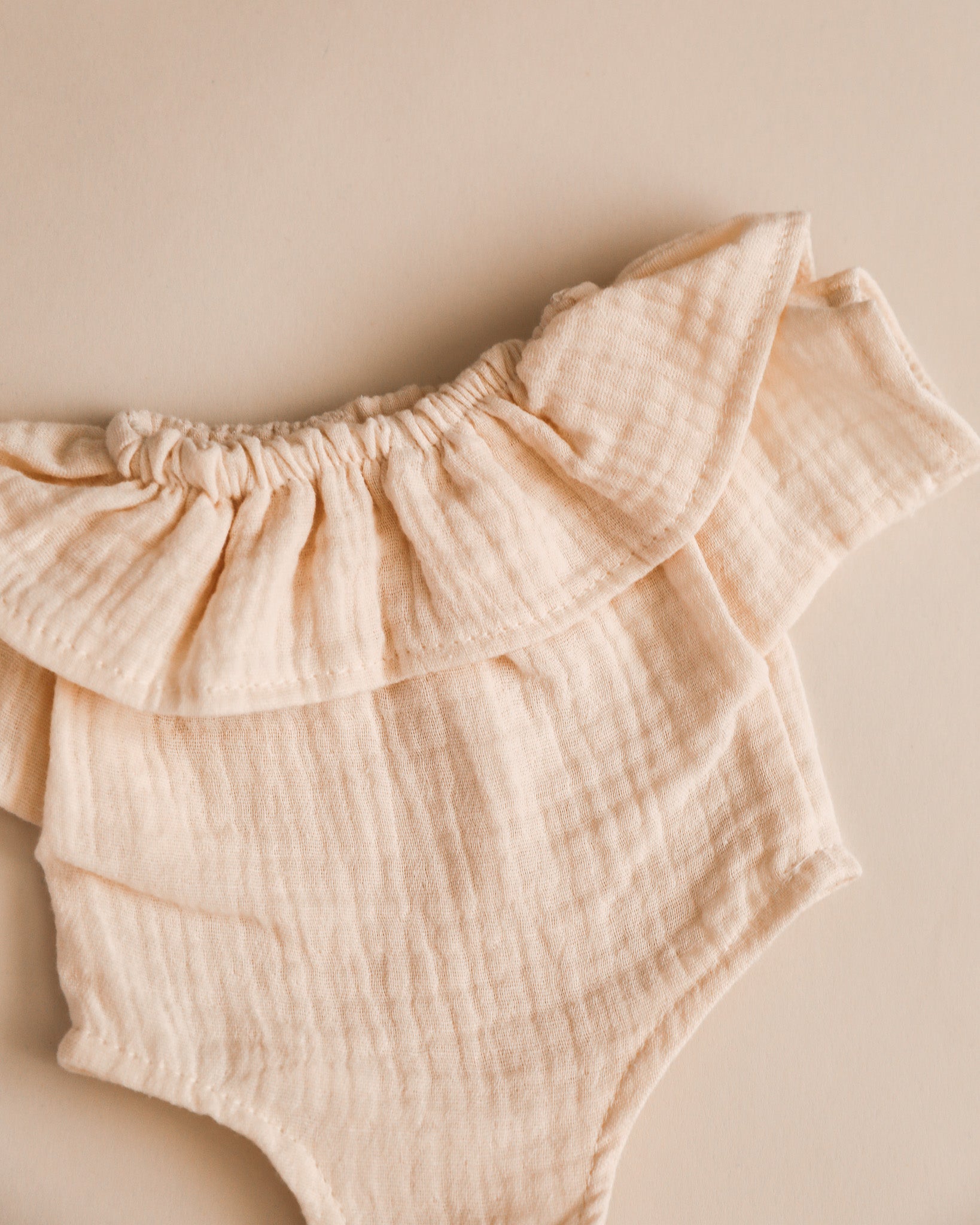 Minikane Doll Clothes | Doll Muslin Romper - Beige